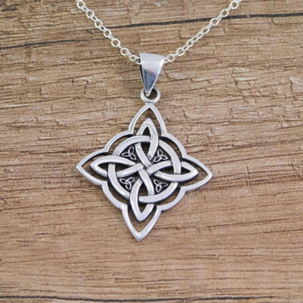 Sterling Silver Witches Knot Necklace Wiccan Pagan